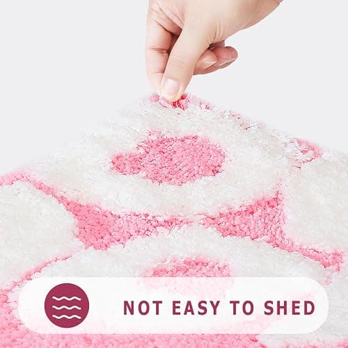 TOIVO You Look Good Bath Mat - Stylish Funny Pink Bathroom Rug with Cute Words, Absorbent & Non-Slip - 25x21 inch (Pink) thumbnail 7