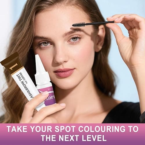 Eyelash & Eyebrow Color Kit, Professional Instant Lash & Brow Color Kit, Easy to Use with Natural Results, DIY Hair Coloring Eye Brow & Eye Lash Set for Beginner Salon Beauty 7ml (Coffee/Dark Brown) thumbnail 5