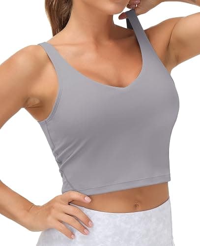THE GYM PEOPLE Womens' Sports Bra Longline Wirefree Padded with Medium Support thumbnail 2
