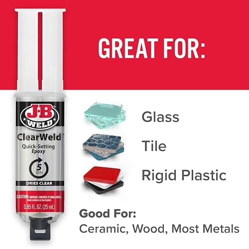 J-B Weld 50112 ClearWeld 5 Minute Set Epoxy Syringe - Clear - 25 ml, 25ml thumbnail 5