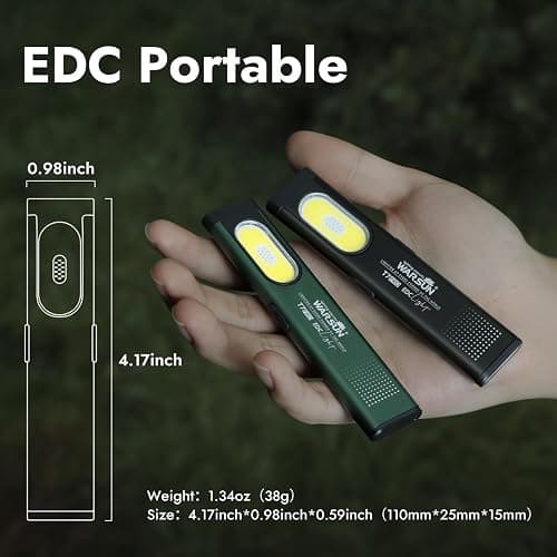 WARSUN Compact Multi-Mode Pocket LED Flashlight - 675LM, USB-C Rechargeable, IPX4, Dual Material, Red/Blue Strobe, for Everyday Carry & Travel thumbnail 2