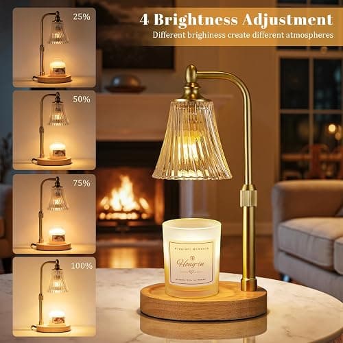 Candle Warmer Lamp with Timer Dimmable,Birthday Gifts for Women Mom Sister,Adjustable Height Wax Melt Warmer for Jar Candles,House Warming Gifts New Home,Ideal for Office,Dorm,Bedroom Home Decor thumbnail 3