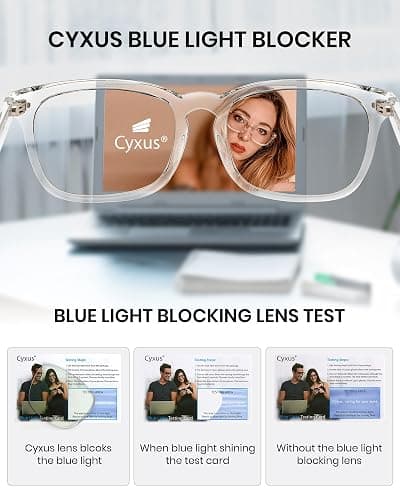 Cyxus Blue Light Glasses for Men Women Reduce Eye Strain UV Blocking for Computer Screen 8082 thumbnail 2