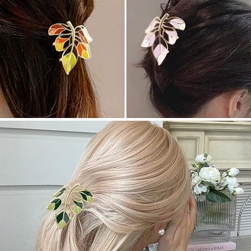 Yonchic 3-Piece Floral Metal Hair Accessories in 3 Colors: Barrettes, Claws, and Clips for Thin to Thick Hair - Elegant, Strong Hold, and Non-Slip thumbnail 6