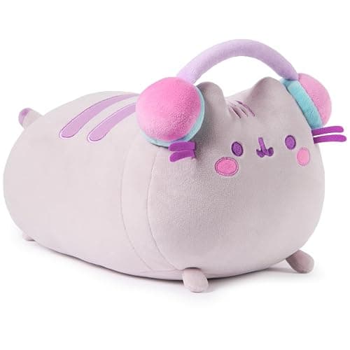 GUND Pusheen Gamer Squisheen Plush, Squishy Toy, Collectible Plush Toy, Gaming Decor, Stuffed Animal for Ages 8 and Up, Gray, 11” - Image 1