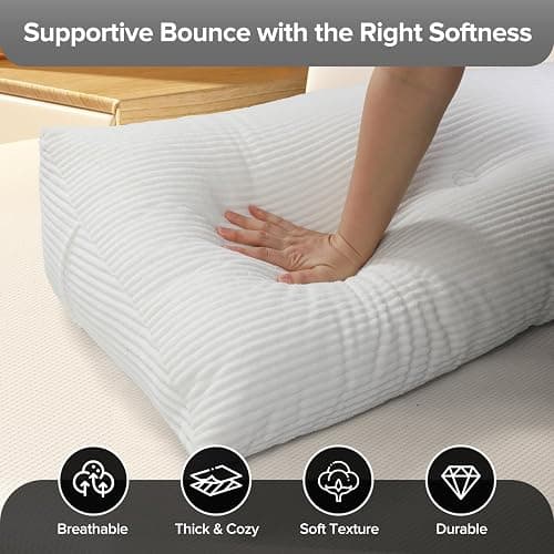 Headboard Pillow for Sitting Up in Bed, Twin Size Backrest Triangle Reading Pillow for Daybed, Supportive Bed Back Pillow for Reading, Watching TV & Relaxing, Soft Lean-Back Support, White thumbnail 7