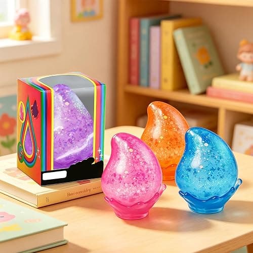 2 Pcs Stress Ball Fidget Toy, Soft Water Drop Stress Relief Gift for Kids Adults, Malt Sugar Squeeze Sensory Balls Stress Toys for Relief Anxiety Birthday Party Favors (Orange & Purple) thumbnail 2