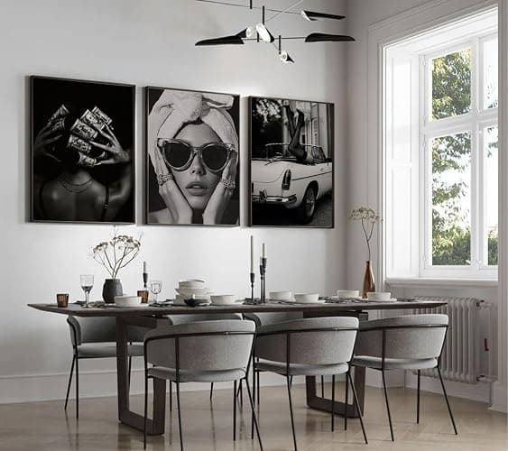 Fashion Woman Wall Art Black and White Trend Wall Decor Sexy Luxury Posters Prints Modern Paintings Pictures Artwork for Bathroom Gallery Home Decoration 16x24in Unframed thumbnail 3