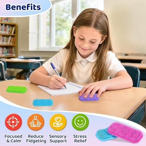 Bristle Tactile Sensory Stickers – 8PC Soft & Gentle Textured Fidget Strips for Kids & Adults – Calm Strips for Autism, ADHD, Anxiety Relief – Quiet Fidget Toys for School, Classroom, Desk & Gifts thumbnail 4