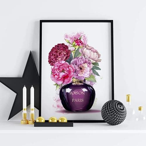 YQHWLKJ Fashionable Modern Rose Perfume Bottle Wall Painting Home Decoration Canvas Painting Poster No Frame thumbnail 3