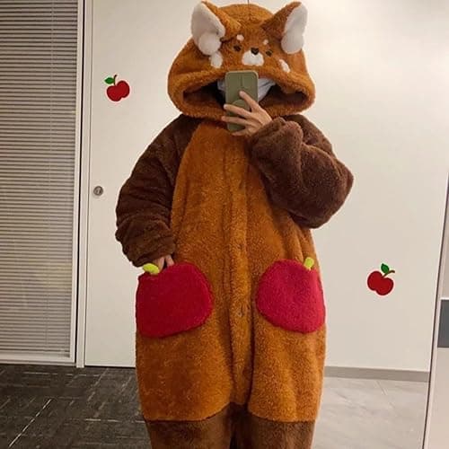 Unisex Adult Animal Pajamas,Plush Cute Animal Onesie Pajamas Christmas Cosplay Homewear Sleepwear Jumpsuit thumbnail 5