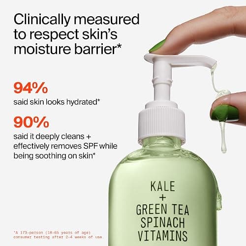 Youth To The People Superfood Facial Cleanser - Kale + Green Tea Daily Face Wash, Gentle Makeup Remover, with Soothing Antioxidants for Glowing Skin, pH Balance, Clean Pores, Sulfate-free, Refillable thumbnail 5