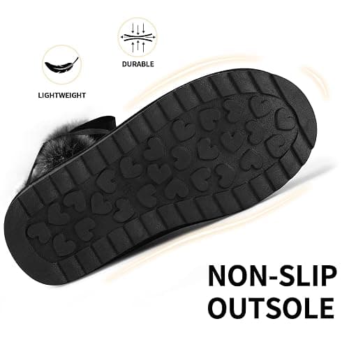 K KomForme Girls Kids Snow Boots Warm Fur Lined Slip On Outdoor Winter Shoes Lightweight Comfy（Little/Big Kids） thumbnail 5