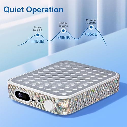 Ludysic Nail Dust Collector with 2 Reusable Filters,Nail Vacuum Dust Collector Quiet for Nail Tech Art, Powerful Nail Fan and Duster Collector,Nail Vacuum Cleaner for Salon and Home(AB Diamond) thumbnail 4