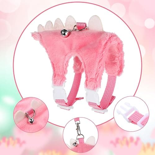 YBEATY Ferret Harness and Leash Set Small Animals Vest Harness with Safe Bell Dinosaur Shaped Leash Set for Baby Rabbit Guinea Pig Teacup Chihuahua Mouse and Other Small Pet (Pink) thumbnail 5