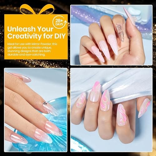 Beetles 3D Gel Nail Art, 1Pcs 15ml Sculpting Gel 3 in 1 Clear No Wipe Nail Polish Rhinestone Art Glue for Nail Gems Diamond Jewelry U V LED Lamp Needed DIY Home Salon Christmas Nails Gifts for Women thumbnail 6