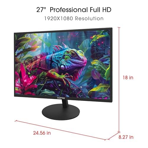 Sceptre E275W-19203R 27 inch1080P LED Monitor 99% sRGB 2X HDMI VGA Build-In Speakers, Machine Black (E275W-19203R series) thumbnail 2