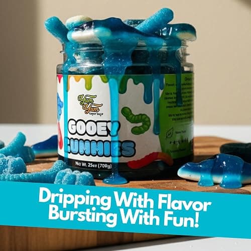 Sour Gooey Gummies, Sour Blue Raspberry Candy, Gummy Candy Mix, Ooze Gummies, Liquid Gummy 13 oz thumbnail 3
