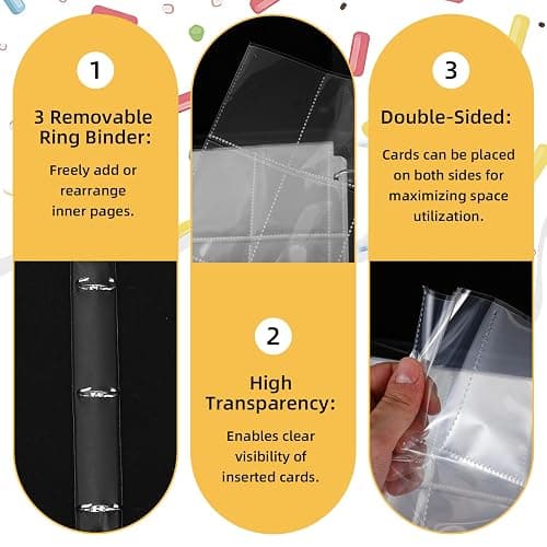 Jaloro Ice Cream Drip Baseball Card Binder Trading Card Binder Portable Collector Cardholder Baseball Album Case for Boys Sports Game Supplies(Ice Cream,White,440 Pocket) thumbnail 6