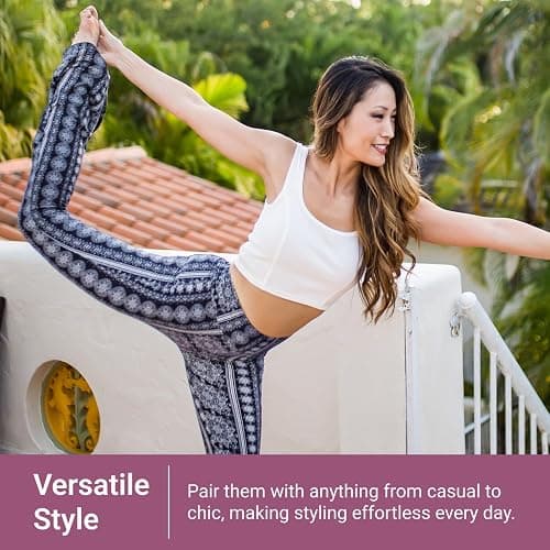 SATINA High Waisted Flare Leggings for Women - Yoga Pants for Women - Buttery Soft Bell Bottom Palazzo - Versatile Sizing thumbnail 4