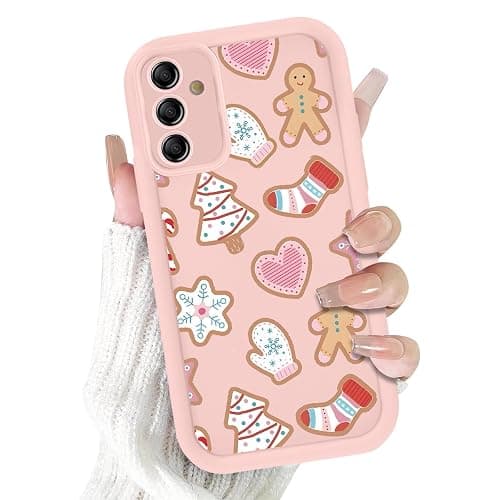 Christmas Phone Case for Samsung Galaxy A16 5G 6.7", Cute Christmas Tree Gingerbread Man Snowflake Pattern Gifts Case, Aesthetic Protective Shockproof Cover for Women Girls Men -Pink Snowflakes - Image 1