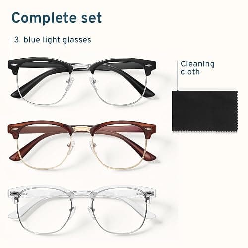 racico Blue Light Glasses for Men & Women - Mixed Material + Metal Frames with UV Protection Coating thumbnail 7