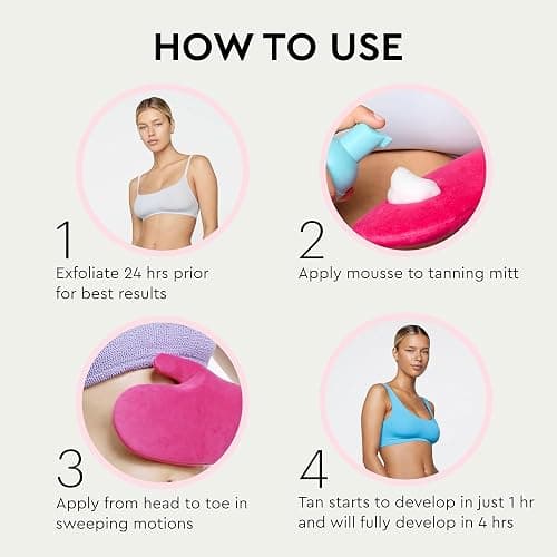Tanologist Sunless Self-Tan Set – Medium Tanning Mousse with “No Fake Tan Smell” or Orange Tone + Double-Sided, Water-Resistant Self-Tanning Mitt for Streak-Free Application thumbnail 6