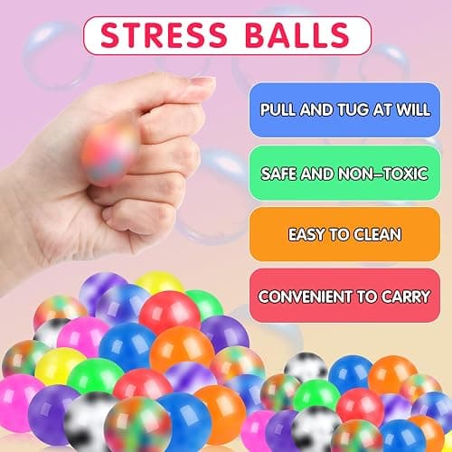 VISCOO 24 Pack Stress Balls for Adults, Squeeze Balls for Anxiety Relief, Soft Palm-Sized Pressure Balls, Durable Relaxation Set thumbnail 3