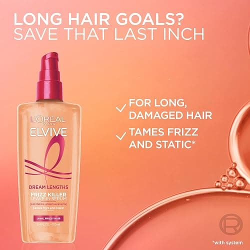 L'Oreal Paris Elvive Dream Lengths Frizz Killer Leave-In Serum, 3.4 Ounce thumbnail 6
