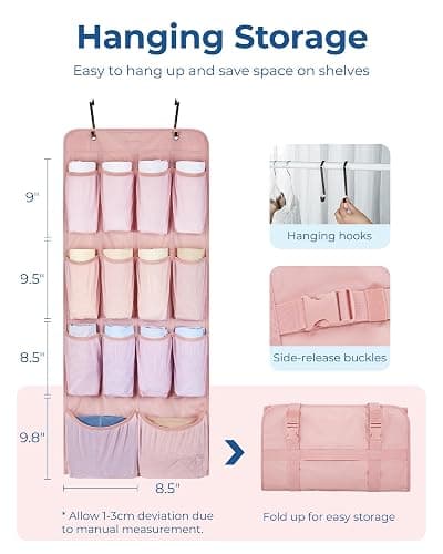 BAGSMART Hanging Compression Packing Cubes for Closet Organizers And Storage, 6 Set Suitcase Organizer Bags Set, Cruise Travel Essentials for Women | Hanging, Compression, Packing Cubes, for Women thumbnail 2