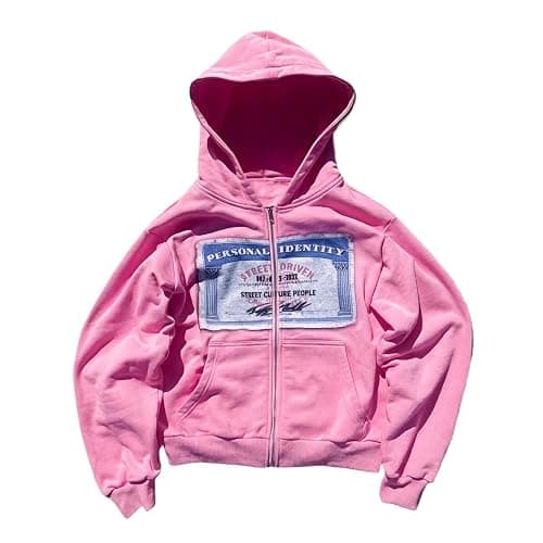 GGOOB Zip up Hoodie Y2k Oversized Graphic Hoodies Unisex Grunge Jackets Streetwear Vintage 2000s Emo Clothes - Image 1