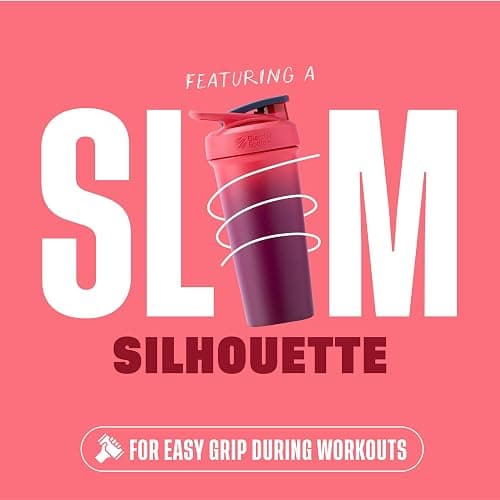 BlenderBottle Sport Sleek Insulated Stainless Steel Shaker Bottle with Wire Whisk, 25-Ounce, Sangria Ombre – Protein Shakes & Hydration for Athletes & Fitness Enthusiasts, Easy Mixing, Slim Easy to Hold, Keeps Drinks Cold, Lockable Lid thumbnail 7