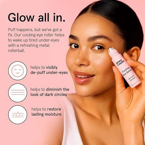 grace & stella Under Eye Brightener with Cooling Metal Rollerball - Ceramide & Caffeine Eye Cream for Puffy Eyes - Travel Size Toiletries - Vegan Skincare (15ml / 0.51floz) thumbnail 2