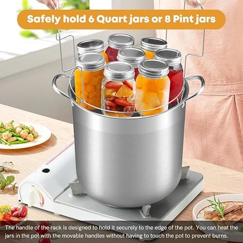 BriSunshine 21.5 QT Stainless Steel Canning Pot with Lid, Rack & Canning Tools Set, Canning Supplies Kit Water Bath Canner for Beginner thumbnail 4