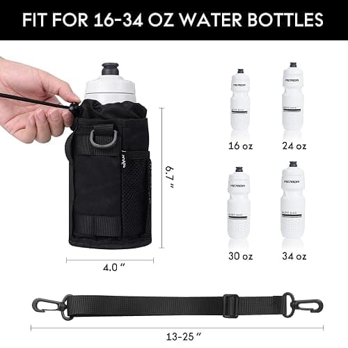WUVOP Bike Cup Holder, Water Bottle Holder Handlebar with Mesh Pockets, Universal Cycling Bicycle Water Bottle Drink Cup Cage for Cruiser, Scooter, Mountain, Road Bike, Wheelchair thumbnail 3