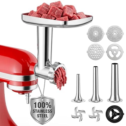 COFUN Stainless Steel Meat Grinder for KitchenAid Mixer | Meat Grinder with Meatball Maker, Sausage Stuffer, Dishwasher Safe, Compatible with All KitchenAid Stand Mixers - Image 1