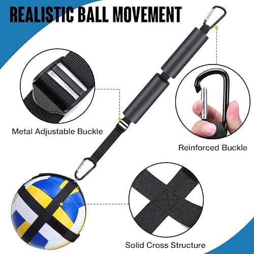 TOBWOLF Volleyball Spike Trainer, Elastic Self-Training Volleyballs Resistance Band, Volleyball Equipment Training Aid Improves Serving, Jumping, Arm Swing Mechanics and Spiking Power thumbnail 3