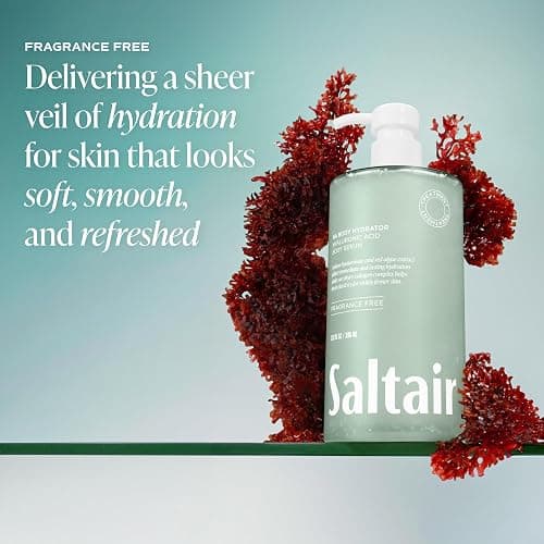 Saltair Hyaluronic Acid Body Serum – Hydrating Body Lotion for Smoother Looking Skin – Sheer Gel Moisturizer with Sodium Hyaluronate & Red Algae – Fragrance-Free HA Hydrator – 13oz Pump Bottle thumbnail 4