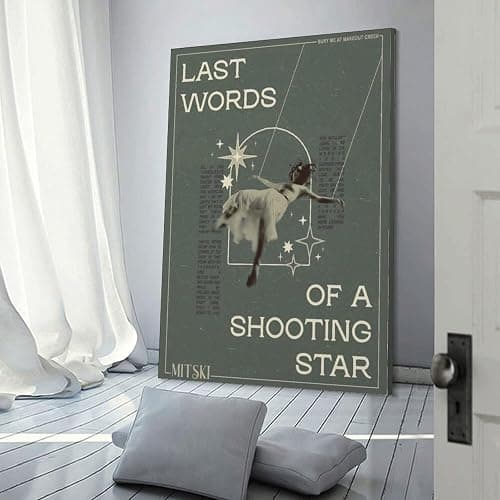 Superdiao Mitski Poster Last Words Of A Shooting Star Mitski Poster Canvas Wall Art Room Aesthetics HD Modern Decorative Painting For Teens Bedroom Liveroom Dorm Deco 16x24inch(40x60cm), Frame-style thumbnail 3