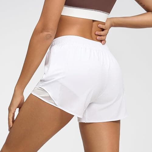 MCEDAR Women's Low Waisted Running Shorts 4" with Mesh-Lined Active Workout Quick Dry Gym Athletic Sports Short Zip Pocket thumbnail 2