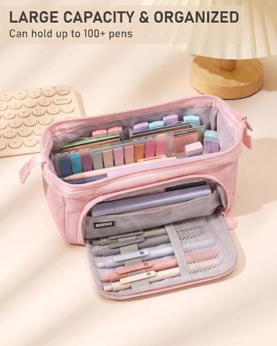 Nicpro 57 PCS Book Annotation Kit with Pen Case, Bible Study Supplies, Pink | 12 Highlighters, 5 Gel Pens, 6 Mechanical Pencil, 2 Marker 1200PCS Transparent Sticky Notes & Tab for Back to School Supplies thumbnail 2