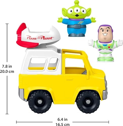 Fisher-Price Little People Toddler Toy Disney & Pixar Toy Story Pizza Planet Truck with Buzz Lightyear & Alien Figures for Kids Ages 18+ Months thumbnail 3