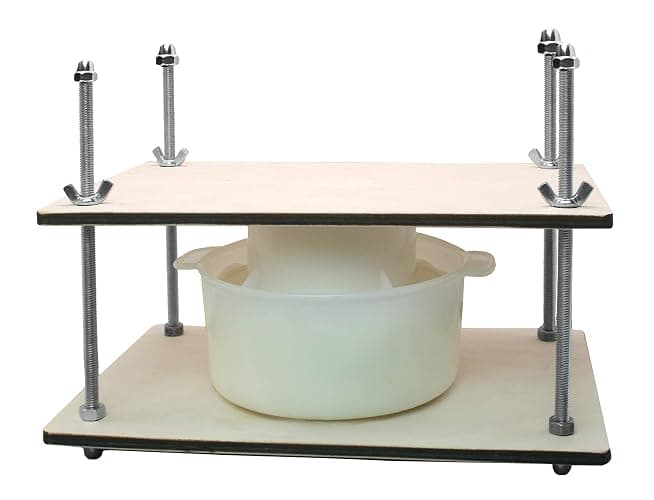 Сheese Making Kit 12 in (Metal Guides Cheese Press + 1 Cheese Making mold 1.2 L) pressure up to 50 pounds - Image 1