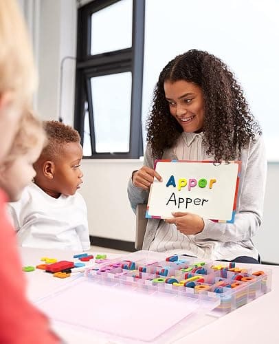 Gamenote Classroom Magnetic Alphabet Letters Kit 238 Pcs with Double - Side Magnet Board - Foam Alphabet Letters for Preschool Kids Toddler Spelling and Learning Colorful ABC Education Fridge Magnets thumbnail 6