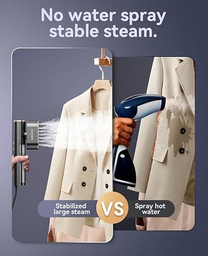 Jack ＆ Rose Travel Steamer for Clothes,100-220V Portable Iron,15s Heat Up,Steamer ＆ Iron 2 In 1, Travel Size,Large Ceramic Heat Panel,for Global and Europe thumbnail 6