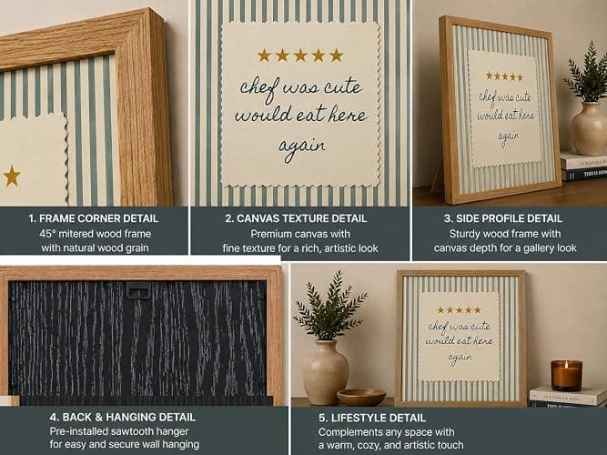 Chef Was Cute Would Eat Here Again Wall Art Funny Kitchen Art Prints 8x10in | Restaurant review prints, foodie pictures, cafe artwork, retro stripe paintings, breakfast nook decor thumbnail 6