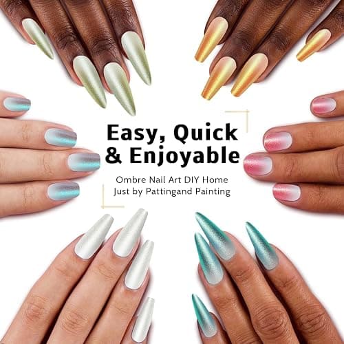 Karroy Sponge Pat Paint Nail Gel & Tools Kit, 9 Colors Ombre Nails Gradient Gel Nail Blush Blooming Aura Nails Drawing Stripper Floral Painting Nail Art, No Wipe, UV/LED Curing (9 Colors Set K) thumbnail 2