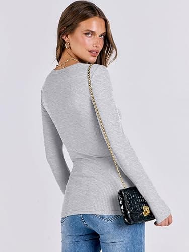 ANRABESS Women Long Sleeve Shirts Rib Knit Slim Fit Tops Basic Tee 2025 Fall Outfits Casual T-Shirt Underscrubs Layer Clothes thumbnail 5