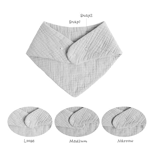 Konssy Muslin Baby Bibs 10 Pack Baby Bandana Drool Bibs 100% Cotton for Unisex Boys and Girls, Soft Absorbent Set for Teething and Drooling thumbnail 3