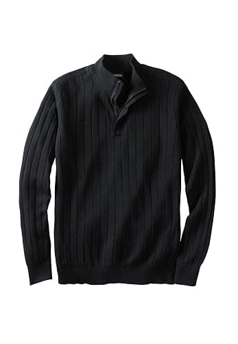 KingSize Men's Big & Tall Quarter Zip Mock Neck Lightweight Sweater - Image 1